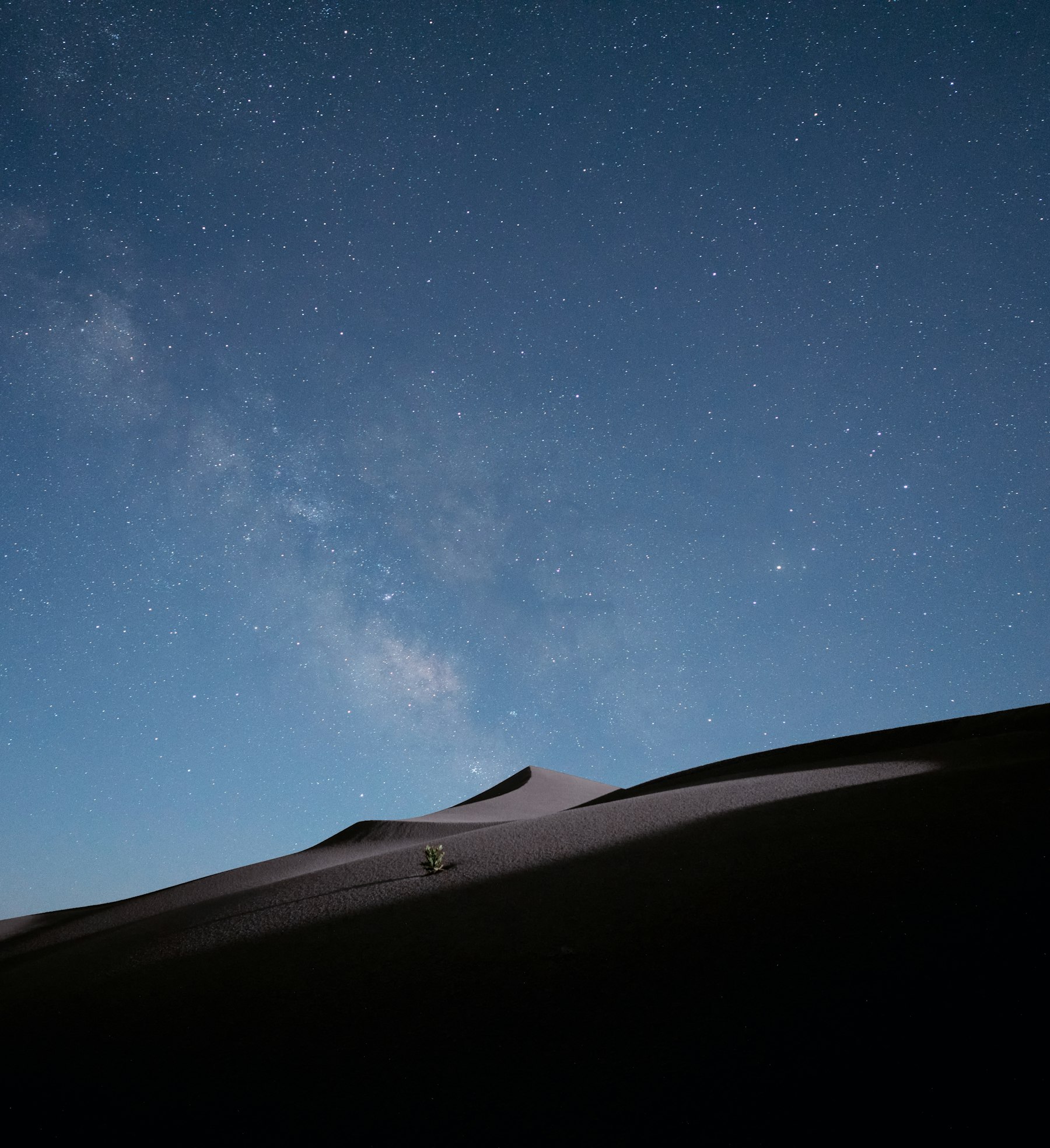 A single dune ridge under the Milky Way